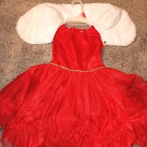 Wonderkids Red Formal Dress with White Cape